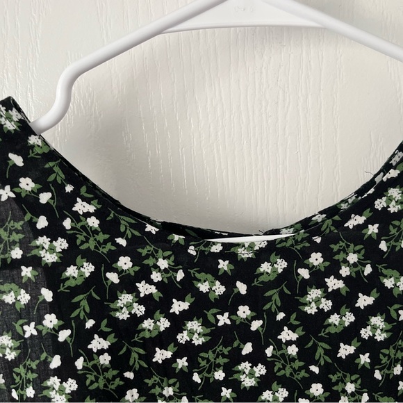 OLD NAVY Floral Sleeveless Blouse Black Green Large L - Picture 3 of 10